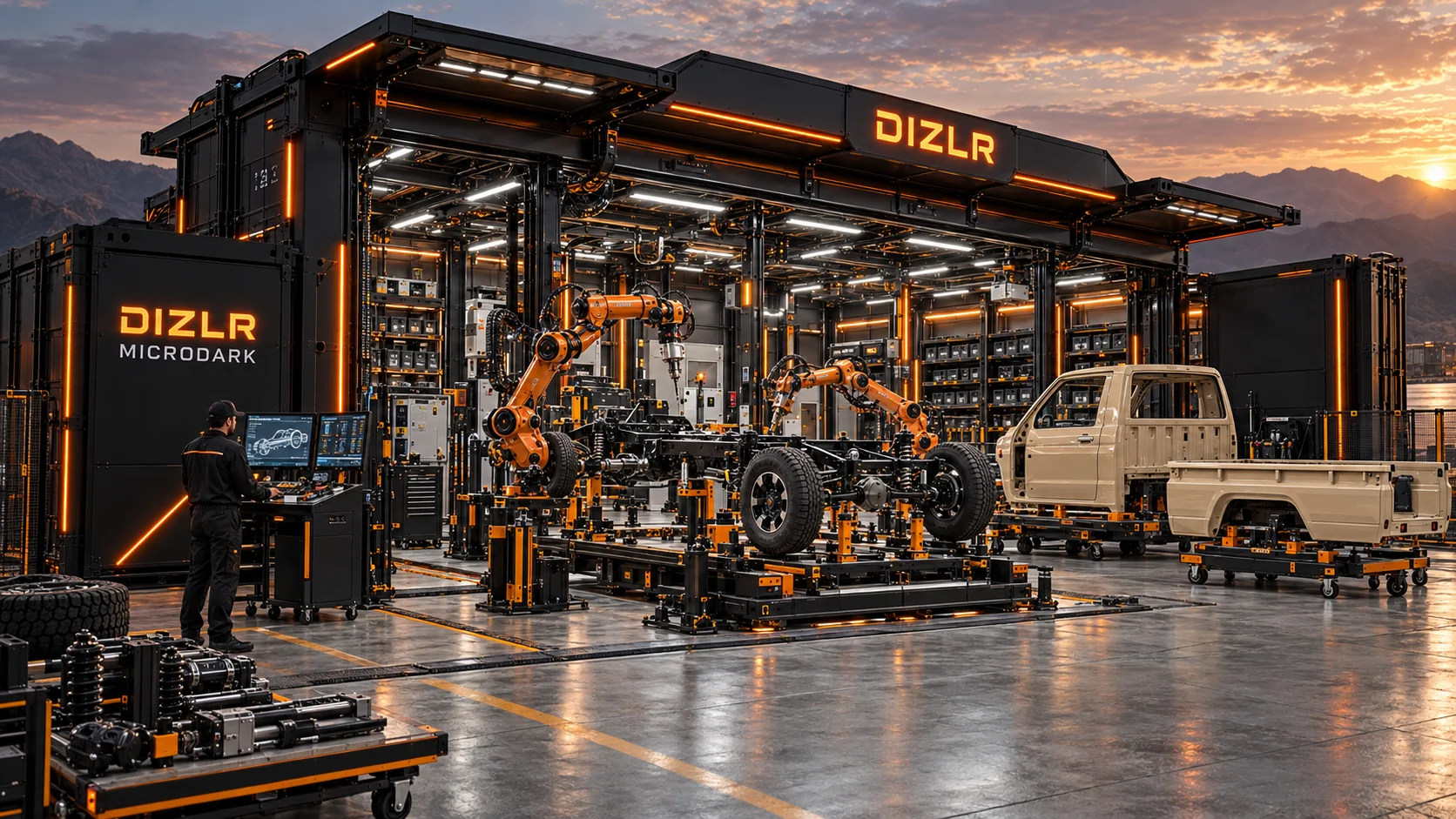 Concept visualization of the chassis on the MICRODARK assembly platform